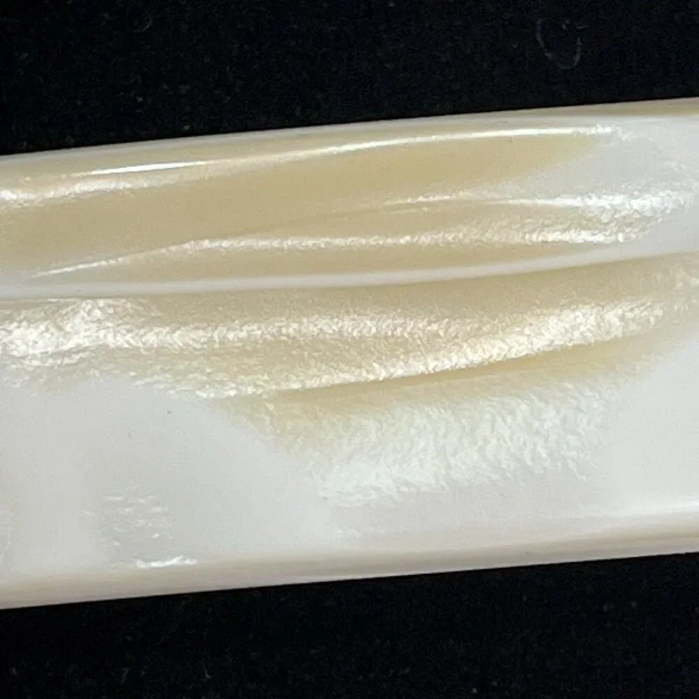 France Luxe Rectangular Barrette Alba Cream Gold Tone 3.5”